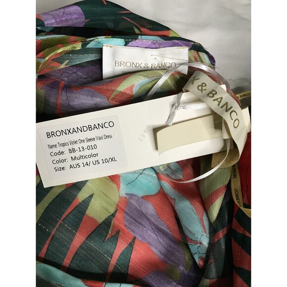 Bronx and Banco Tropics Violet Silk blend Maxi Dress Size 10 $850 - Picture 13 of 16